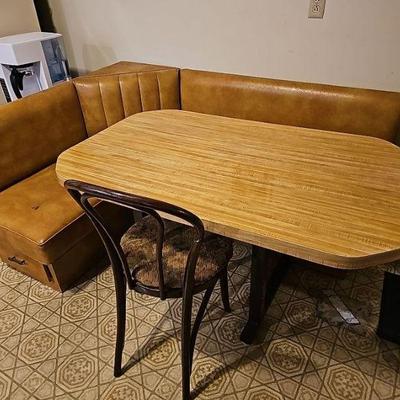 Vintage Dining Table with Chair and Vinyl Corner Bench
