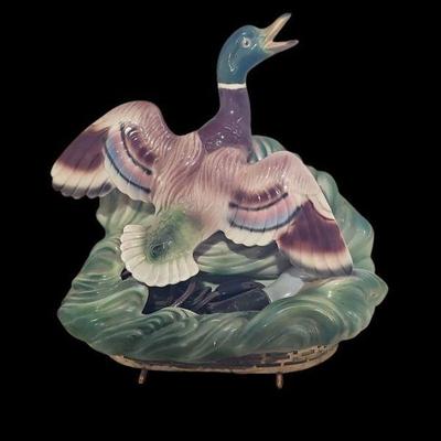 Vintage Maddux of California Pottery Ceramic Mallard Duck TV Lamp