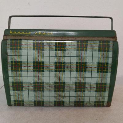 Vintage 1940s Bonnie Chest Metal Cooler/Ice Chest - Tartan Plaid