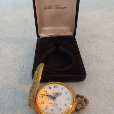 Vintage Seth Thomas 17-Jewel Shock Resistant Pocket Watch - Hunting/Fishing Scenes