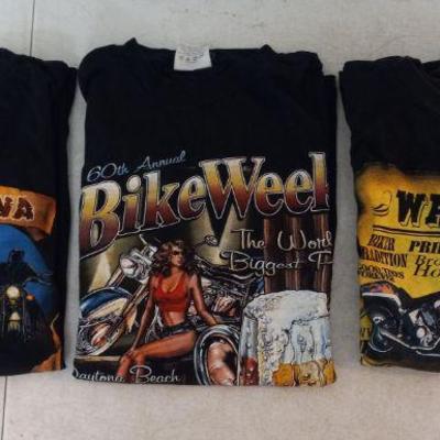 Vintage 2001 60th Daytona Beach Bike Week T-Shirts - 3 in All - (2) L, (1) XL