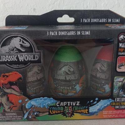 Jurassic World Color Change Dinosaur Edition 3-Pack Slime Eggs - New in Package