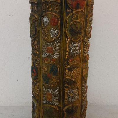 Johann Günter Wachswarenfabrik Judaica Hand Carved Pillar Candle Depicting the Torah - 6" Diameter x 15" Tall