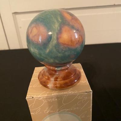 Alabaster globe paperweight