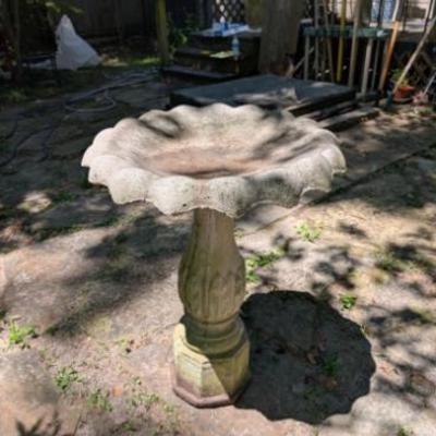 Cement birdbath 