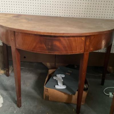 Wood Console Table With Carved Embellishment 