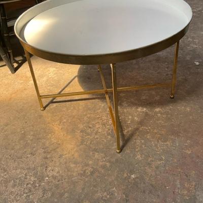 Round Metal Coffee Table With Reversible Top #2