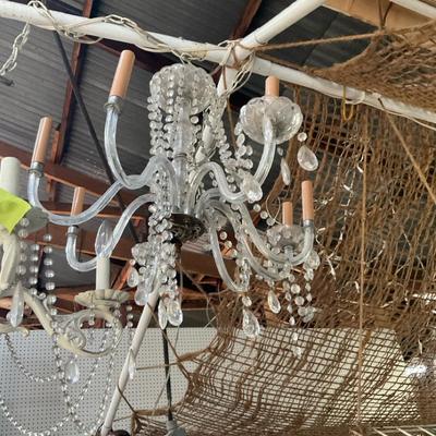 Lucite And Glass Prism Chandelier 