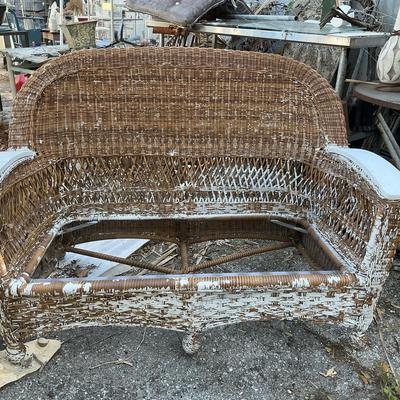 Woven Wicker Loveseat