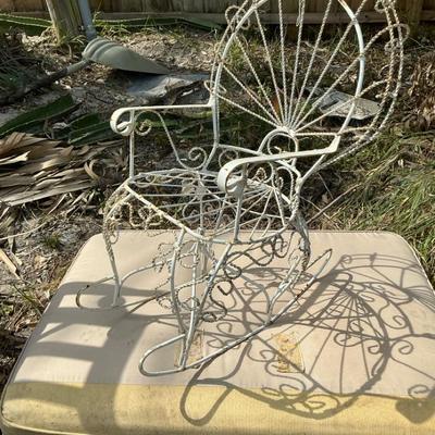 Fan Back Wrought Iron Child’s Rocking Chair