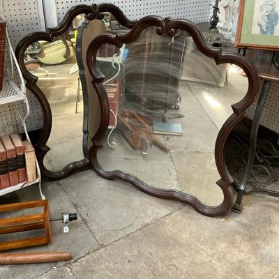 Pair Of French Style Wood Mirrors 