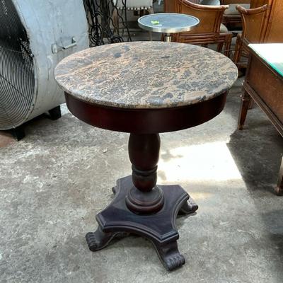 Marble Top Wood Swivel Table