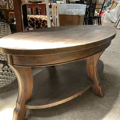 Oval Wood Coffee Table 