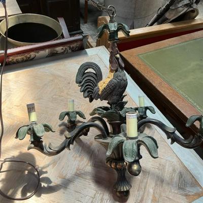 Bronze Cock Chandelier 