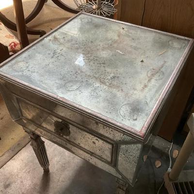 Distressed Mirror Nightstand