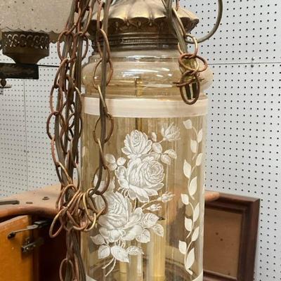 Floral Amber Swag Lamp