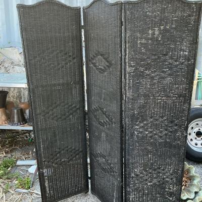 Wicker 3-Panel Room Divider