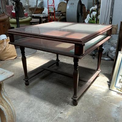 Wood Glass Display Table