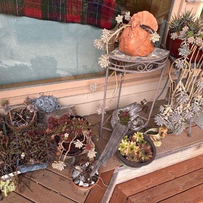 Various pots & stands