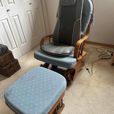 Glide rocker with footstool
