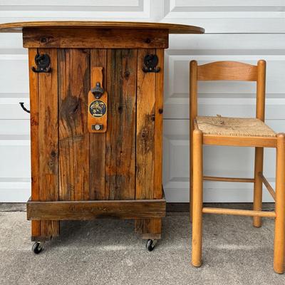 Rustic Handcrafted Serving Bar - Texas Flair!