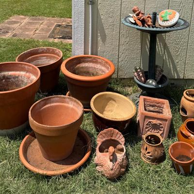 Terracotta Garden Collection & Birdbath - Ready to Grow!