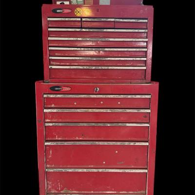 Well-Loved & Ready for More! Two-Piece Red Rolling Toolbox - Loaded with Potential!