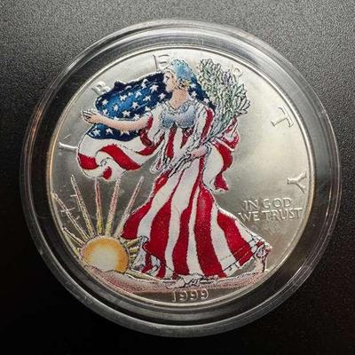 Presenting a Pair of 1999 American Silver Eagle Dollars, a Must-Have for any Serious Collector!