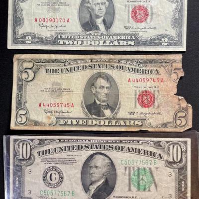 Lot of Three Vintage United States Currency - Interesting Variety!