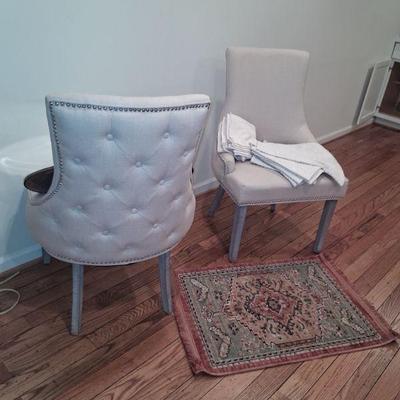 LINEN UPHOLSTERED TUFTED SIDE CHAIRS