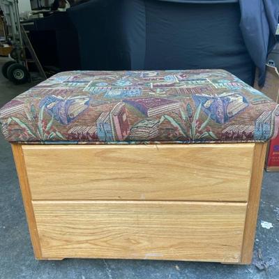 Rolling Storage Ottoman Filled With 90s And Classic Rock CDS
