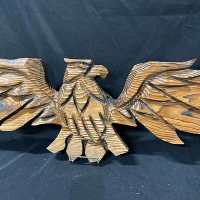 Handcrafted Wood Carved Eagle Wall Hanging