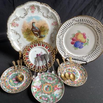 1892 Chicago World Fair Spoons, Cherub Souvenir Spoons, 1903 Antique Plate, And Decorative Plates