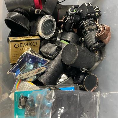 Mystery Lot Of Film SLR Accessories - Filters, Cases, Tripods