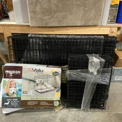 Two Contour XL Pet Crates & Three Small Sized By Great Crate With Soft Pet Ramp