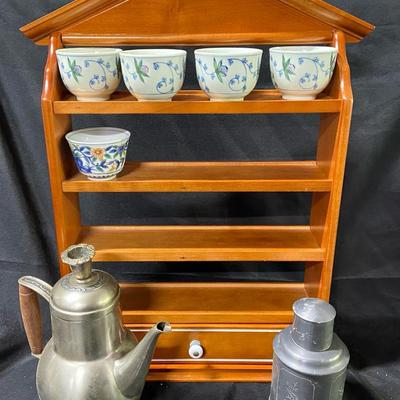 Lenox Spice Village With Oneida Teapot And Vintage Asian Tea Caddy