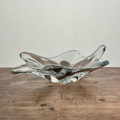 BACCARAT COUPE VIDA POCHE CRYSTAL BOWL | Baccarat shallow small glass bowl with marking on bottom. - h. 3 x w. 12 in
