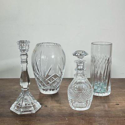 (2pc) CUT CRYSTAL VASES | 2 cut crystal vases - h. 8 x dia. 5 in