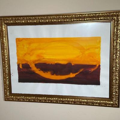 RICHARD SAN MARZANO WATERCOLOR | Sunset Watercolor on paper 28 x 39.5 in. Sight Signed & dated “1998” lower right - h. 35.5 x w. 47 x...