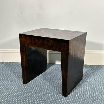 CHISTA CONTEMPORARY WOOD SIDE TABLE | Thick, solid wood side table - h. 18 x w. 13.5 x l. 18 in
