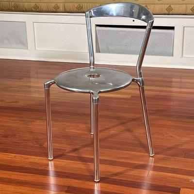 ALLERMUIR CAST ALUMINUM CHAIR | Design Amos Marchant & Lindon Anderson designed aluminum side chair - h. 30 x w. 18 x d. 18 in