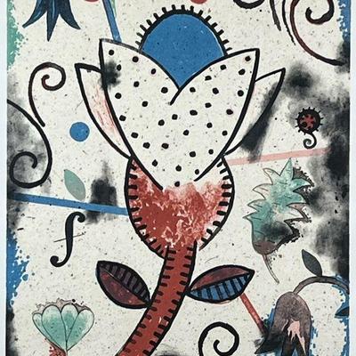 DAN RIZZI LITHOGRAPH | Color lithograph 34.5 x 26.5 Pencil Signed, dated “1989” and numbered “18/40” on bottom - h. 44 x w. 36 in
