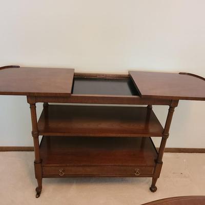 Walnut bar trolley