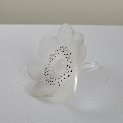 Lalique Crystal Anemone flower signed