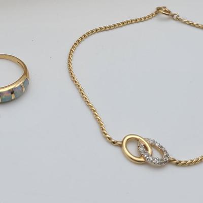 14K gold bracelet and ring