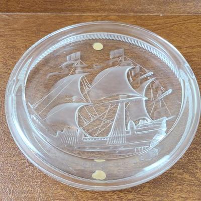Lalique crystal ashtray signed