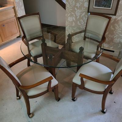 Glass top table and chairs