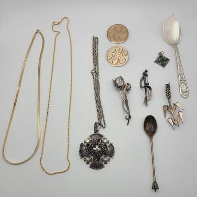 Sterling jewelry and spoon