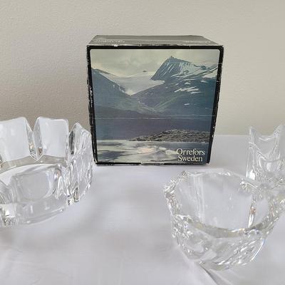 Orrefors signed crystal bowls