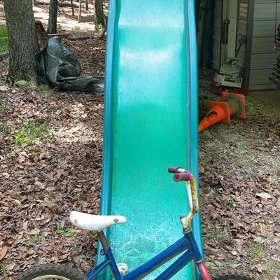 Large Resin Slide And Vintage Huffy Bike